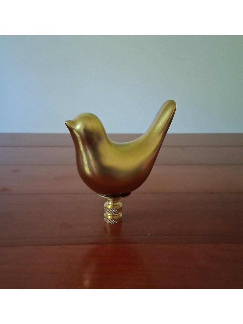Bird Lamp Finial Shade Topper Ceramic Bird Lover Modern Farmhouse Gold Large